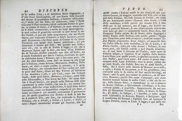 Orazionii o discorsi istorici sopra l’ antica citta di Fiesole