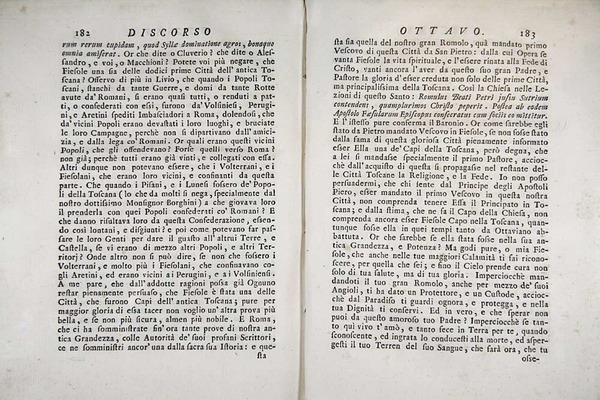 Orazionii o discorsi istorici sopra l’ antica citta di Fiesole