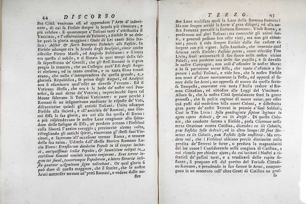 Orazionii o discorsi istorici sopra l’ antica citta di Fiesole