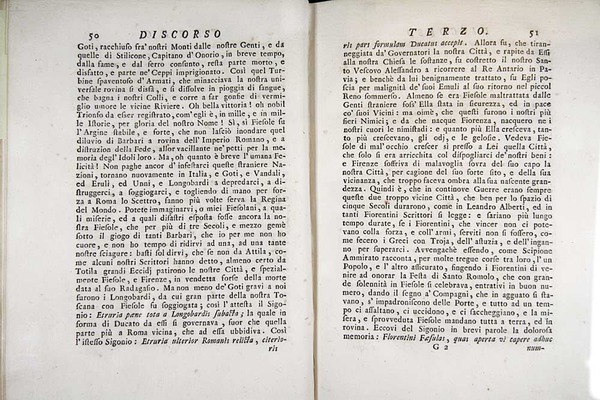 Orazionii o discorsi istorici sopra l’ antica citta di Fiesole