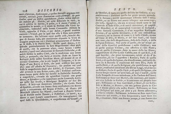 Orazionii o discorsi istorici sopra l’ antica citta di Fiesole