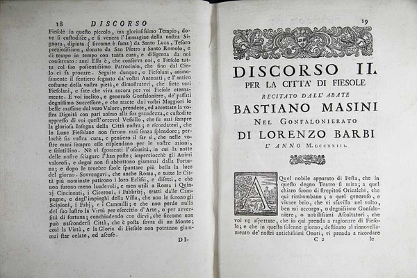 Orazionii o discorsi istorici sopra l’ antica citta di Fiesole